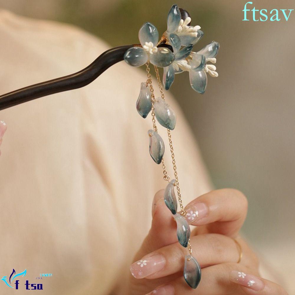 SWIFTSAVER Hanfu Hairpin, แท่งผมสําหรับ Buns ดอกไม้ไม้ผม, เครื่องประดับผมคลาสสิกสไตล์จีนตะเกียบสําหรับผู้หญิง