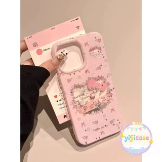 🔥YIYI🔥กระต่ายลูกแมวน่ารักสีชมพูโบว์โบว์ดอกไม้เคส IPhone 16 11 14 13 15 12ProMax 7Plus 8 14 7 15 Plus X XS Max XR SE2020