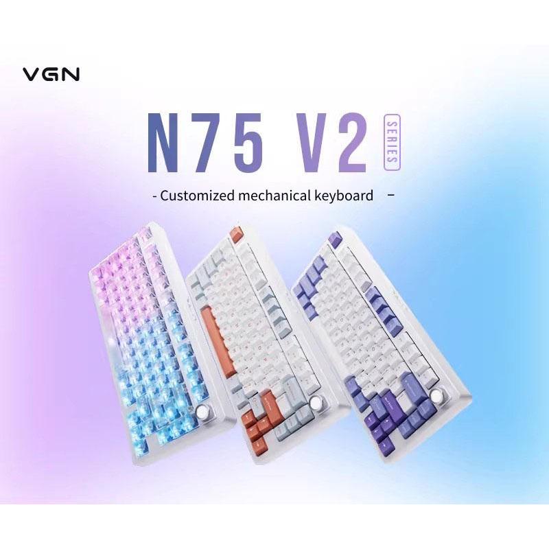 VGN N75 V2 คีย์บอร์ดไร้สายแบบกําหนดเองเกตเวย์สามโหมด