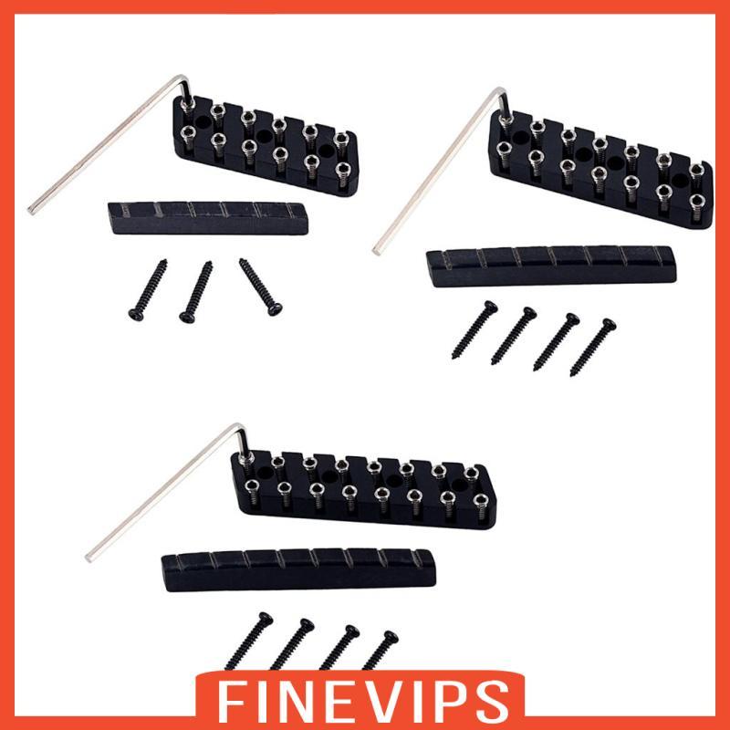[Finevips] 6 String/ 7 String/ 8 String Headless Guitar Bridge & Slotted Nut Set