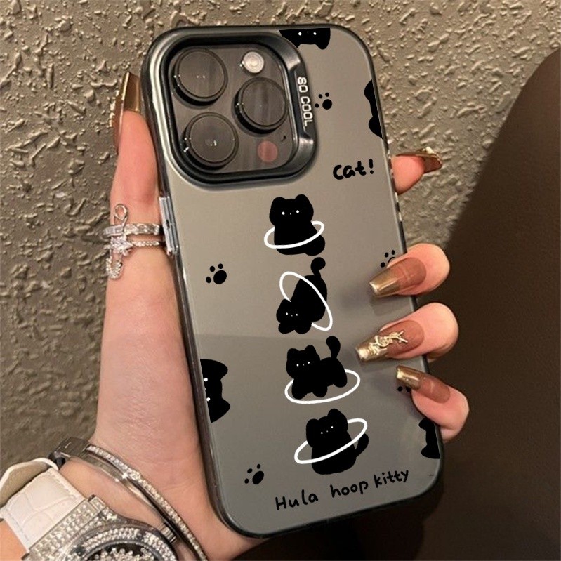 เคส OPPO แมวพร้อมตีนกบรอบสําหรับ realme F19 A36 A38 A57 A58 A16 A17 A60 A77 C11 C15C30 C53