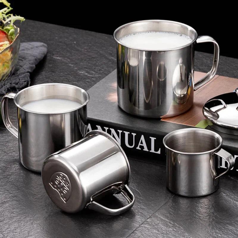 Stainless Steel Cup Portable Coffee Cup Camping Travel Mug Metal Coffee Mug Water Drinking Cup Milk 