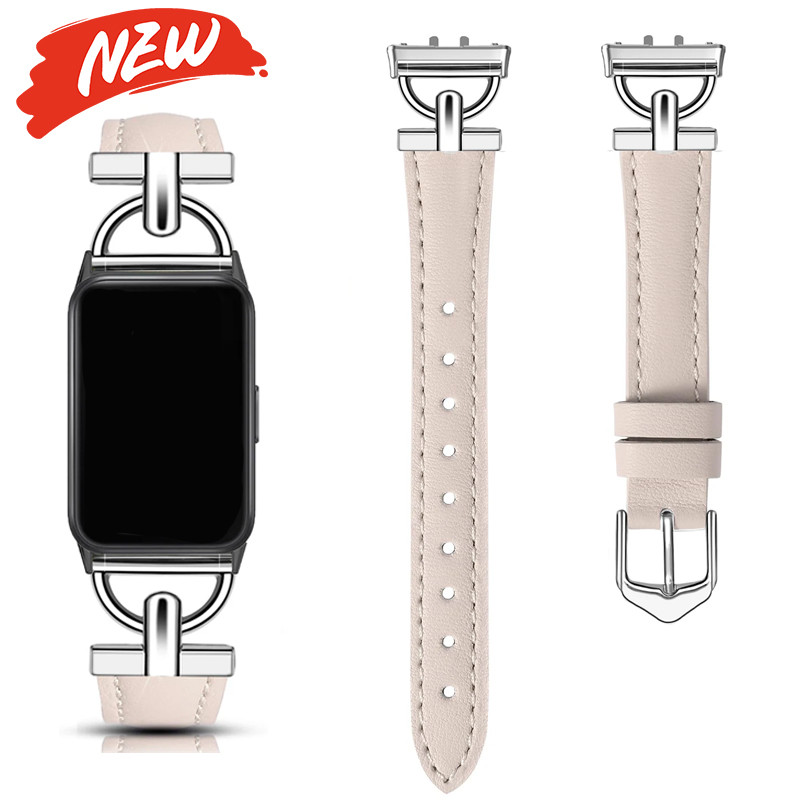 โลหะ + สายหนังสําหรับ Samsung Galaxy Fit 3 อุปกรณ์เสริมนาฬิกาสายนาฬิกาสําหรับ Galaxy Fit 3 สร้อยข้อม