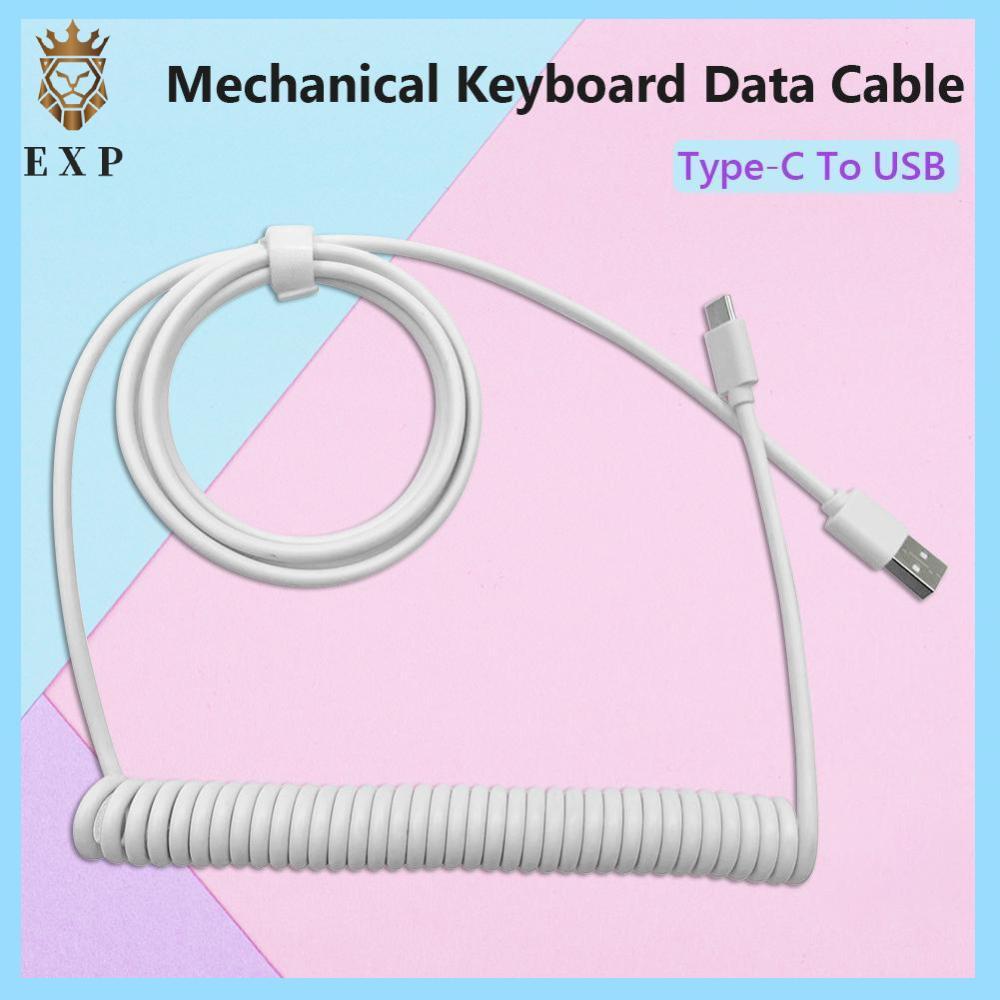 [explosion1.th] คอมพิวเตอร์ Mechanical Keyboard Data Cable Coiled Aviator Wire Type-C to USB Cable