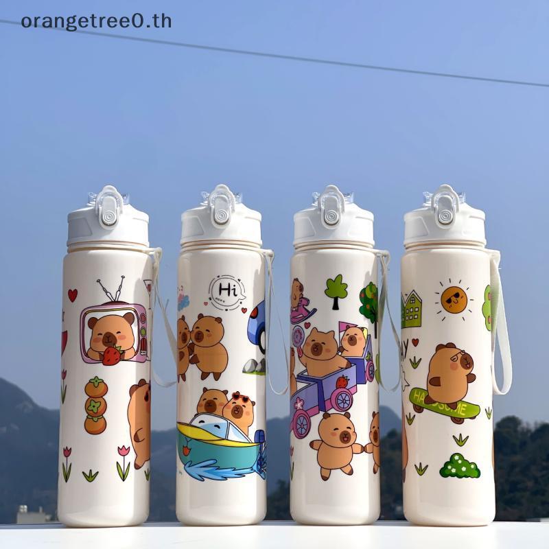 หรือ 800ml Capybara ถ้วยน้ําน่ารักพร้อมฟางถ้วยน้ําเดินทางความจุขนาดใหญ่ Kawaii ขวดน้ําสําหรับชายหญิง