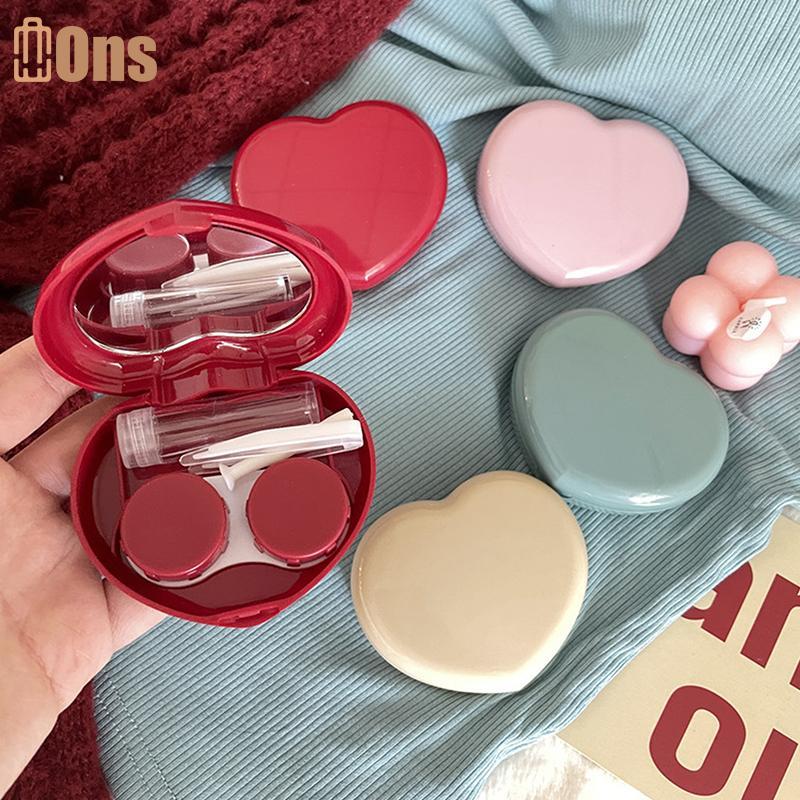 Ons Cute Candy Colored Contact Lens Case Mirror Companion Box Travel Easy Carry Storage ที่