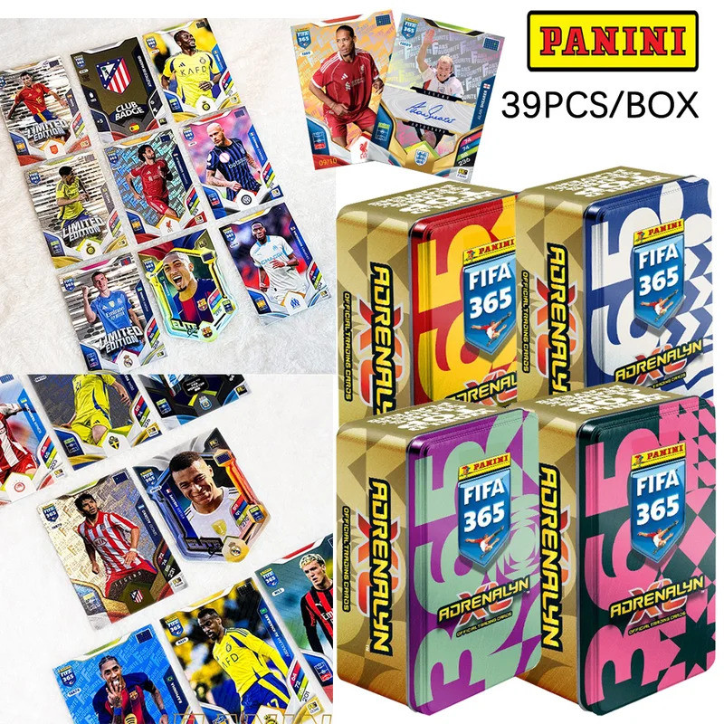 PANINI 2025-26 39 ชิ้น/กล่อง Messi Ronaldo Neymar Mbappe Jamal Haaland Dudek ลายเซ็นการ์ดสะสมโฮโลแกร