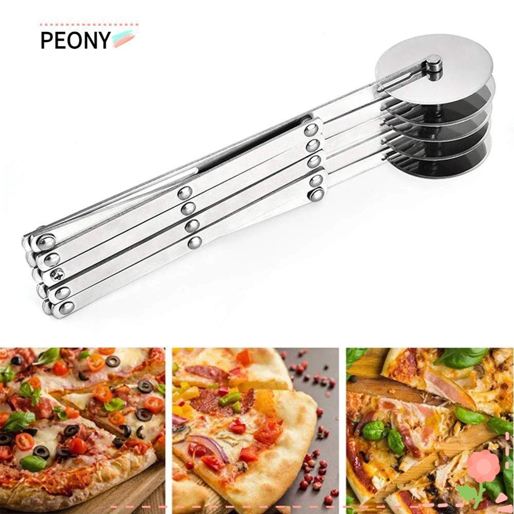 PEONYPAVILION Dough Divider, 3/5/7 ล้อสแตนเลสเครื่องตัดด้านข้าง, Pastry Peeler Roller Blade ปรับเครื