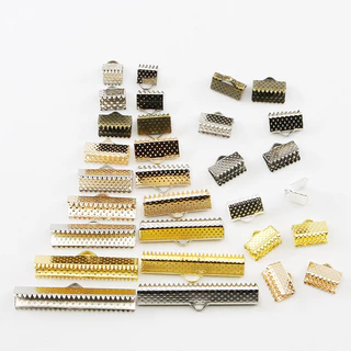 50ชิ้น ตัวปิดจบสายริบบิ้น 6-40mm สําหรับ DIY ทําสร้อยคอ สร้อยข้อมือสายหนัง เครื่องประดับ คุณภาพดี แข็งแรง