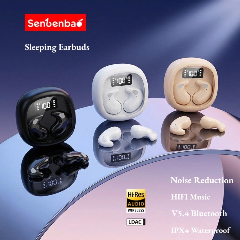 Senbenbao X55LF Sleeping Earbuds หูฟัง Mini Sleep Earbuds, TWS Bluetooth Stereo พร้อมไมโครโฟน HD, กันน้ํา IPX5