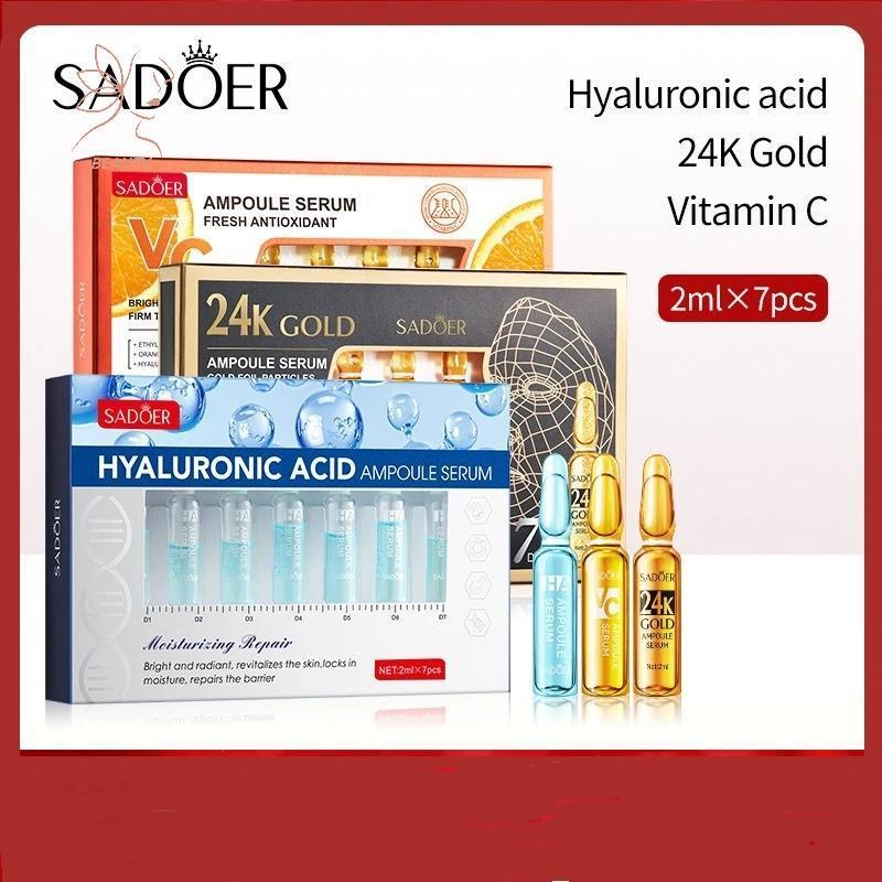 [maybeauty] 7 ชิ้น SADER Ampoule Vitamin C 24K Gold Hyaluronic Acid Serum For Face Moisturizing Brightening Hydrating Facial Essence {TH}