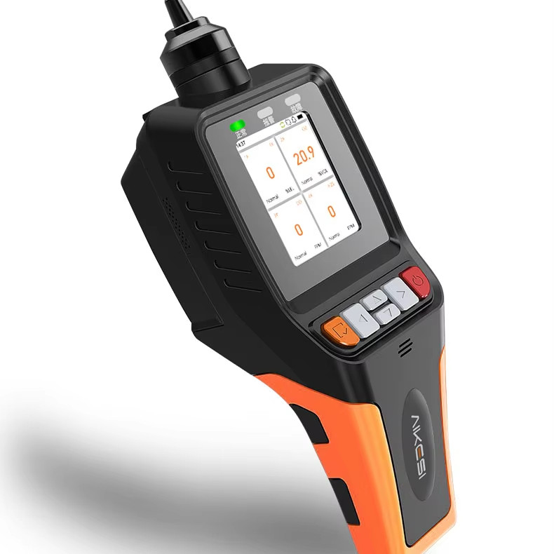 คุณภาพสูง Aikesi ปั๊มเครื่องตรวจจับก๊าซ 4 เครื่องวิเคราะห์ก๊าซ Monitor H2S,O2,CO,ระเบิดคาร์บอนมอนอกไ