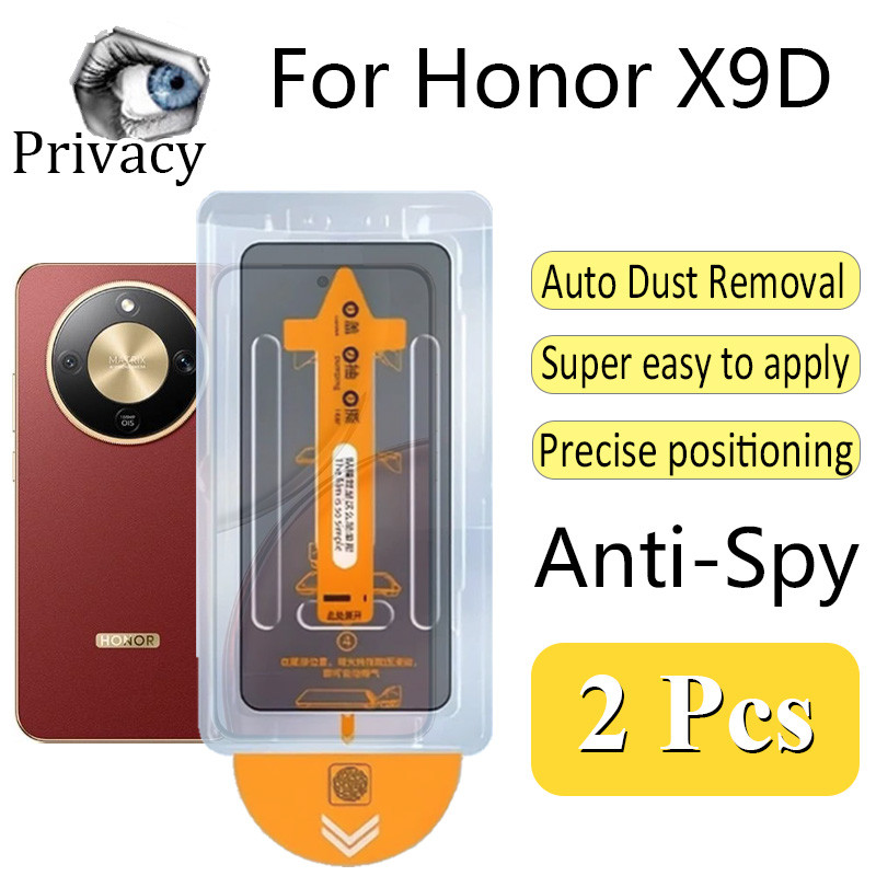 2 ชิ้นสําหรับ Honor X9D Anti-Spy ฟิล์ม ฟิล์มกระจก ฟิล์มความเป็นส่วนตัว One-คลิกกระจกนิรภัยป้องกันหน้าจอสําหรับ Honor 400 X9D X9C X7D X7C X7B X6C X6B X6A X5B Plus Smart สมาร์ท 4G 5G เหมาะสําหรับผู้เริ่มต้น