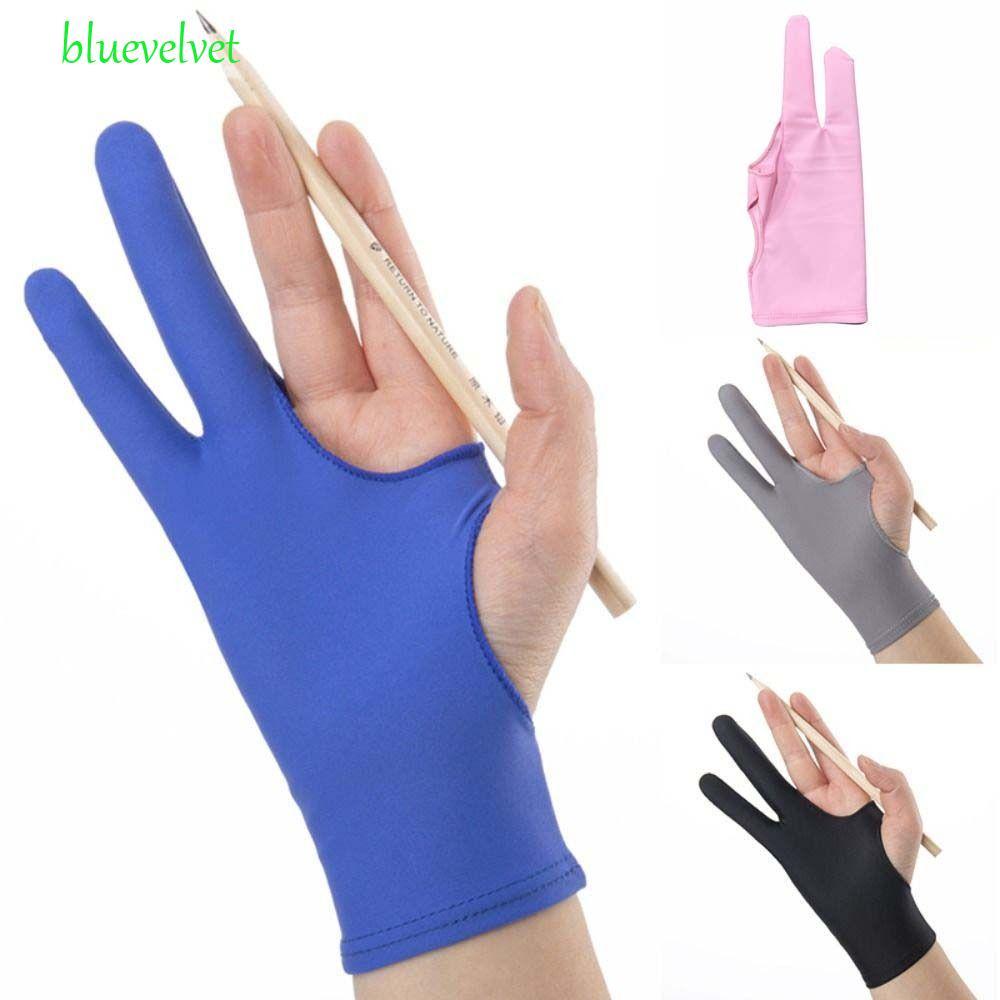ถุงมือวาดภาพแท็บเล็ต BLUEVELVET 3 ขนาดสีดําสีฟ้าสีเทาสีชมพูถุงมือวาดภาพป้องกันการเปรอะเปื้อน