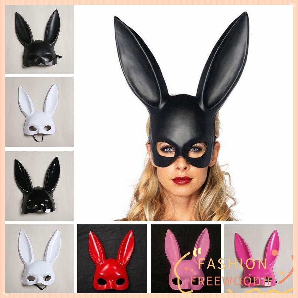 FREEWOODIE Face Long, Rabbit Ears Anime Bunny , Fun Masquerade Party คอสเพลย์ KTV Night Club