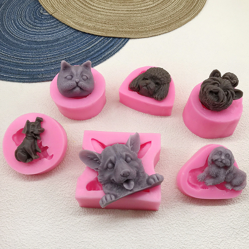 แม่พิมพ์หัวสุนัขหลากหลายลูกแมวสุนัข Claw แม่พิมพ์ diy ช็อกโกแลต F Ondant แม่พิมพ์เค้กเกรดอาหาร Bakin