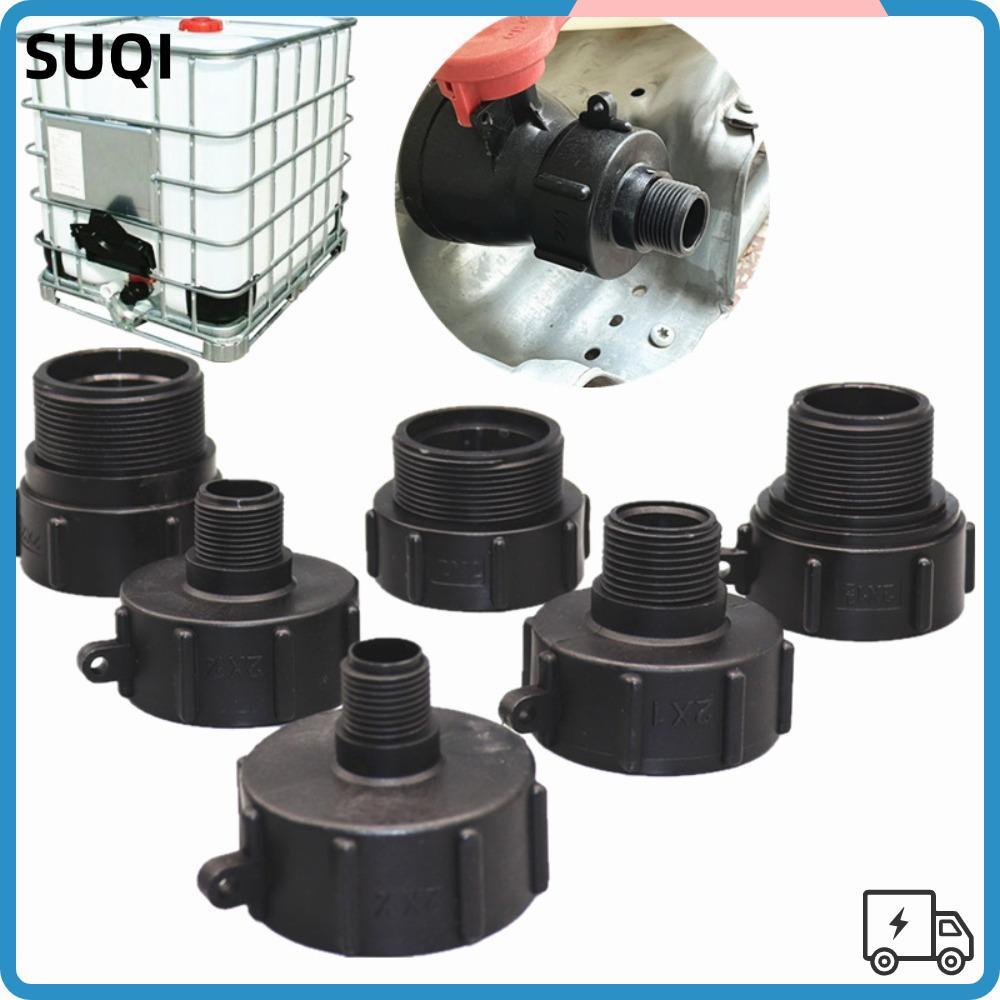 SUQI IBC อะแดปเตอร์ถัง, S60 IBC IBC ขั้วต่อถังตัน, ข้อต่อเกลียวละเอียดพลาสติกท่อเชื่อมต่อถังน้ํา