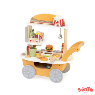Aesthetic Wooden Burger Stand - PolarB Fast Food Series with 46pcs Accessories
