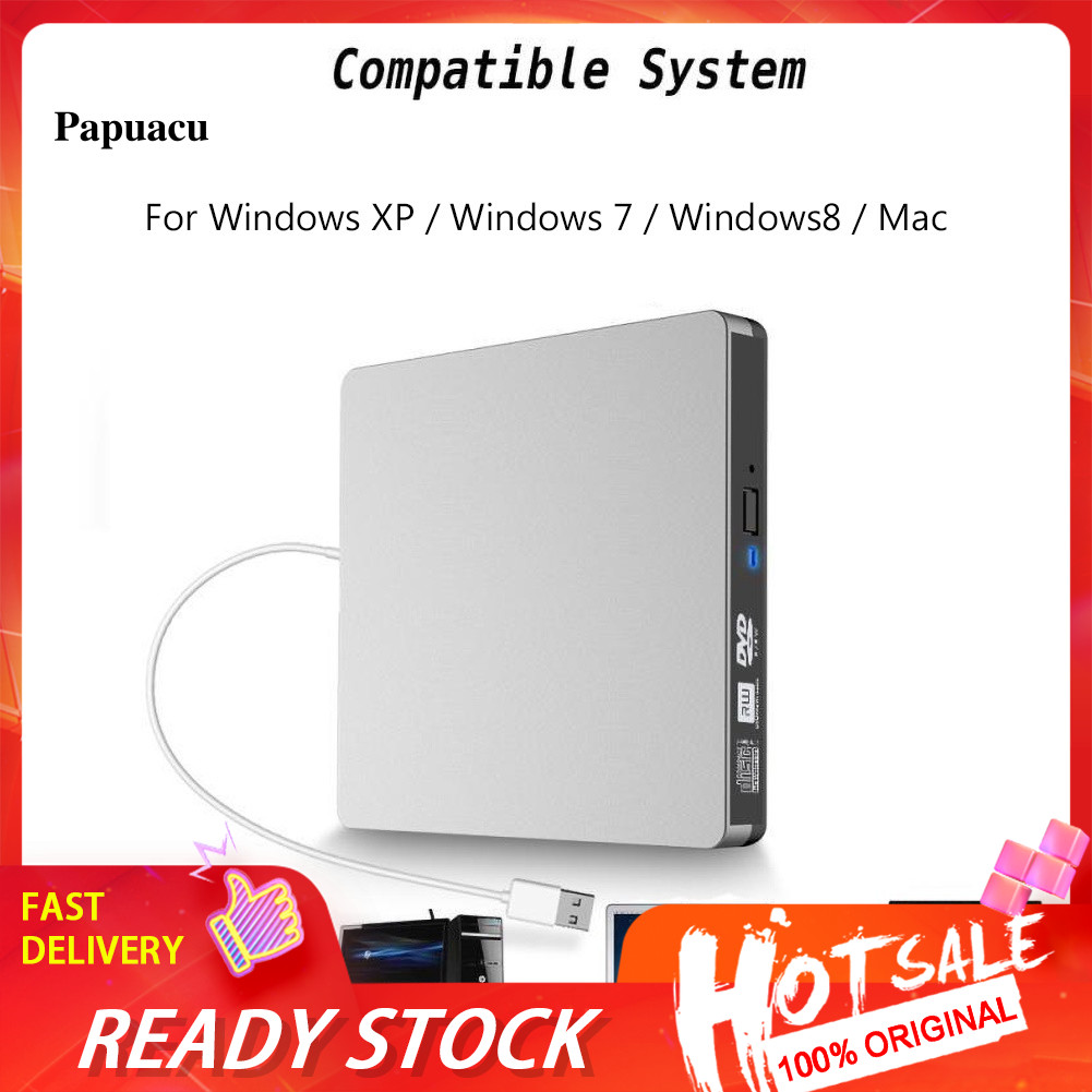 USB 30 ไดรฟ์ภายนอก DVD-ROM CD-RW DVD-RW Burner Player Reader สําหรับแล็ปท็อปพีซี