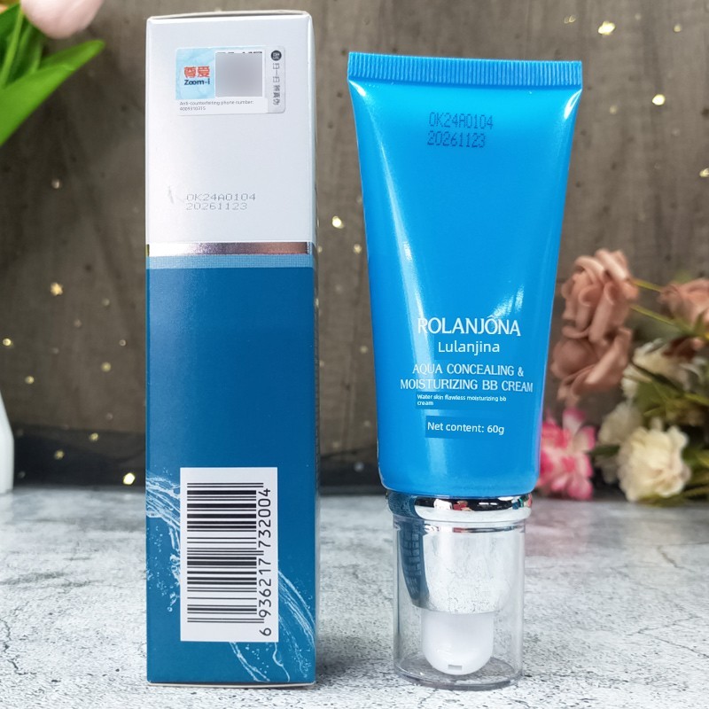 พัฟคุชชั่น พัพแต่งหน้า Lu Lanjina แปดถ้วยน้ําผิวไร้ที่ติ Moisturizing BB ครีม 60g คอนซีลเลอร์ Nude แ