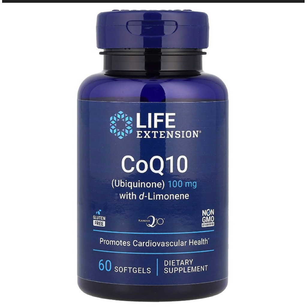 ชีวิตต่ออายุ CoQ10 (Ubiquinone) พร้อม d-Limonene 100 มก. 60 ซอฟเจล CoQ10 100 mg + d-Limonene จาก Lif