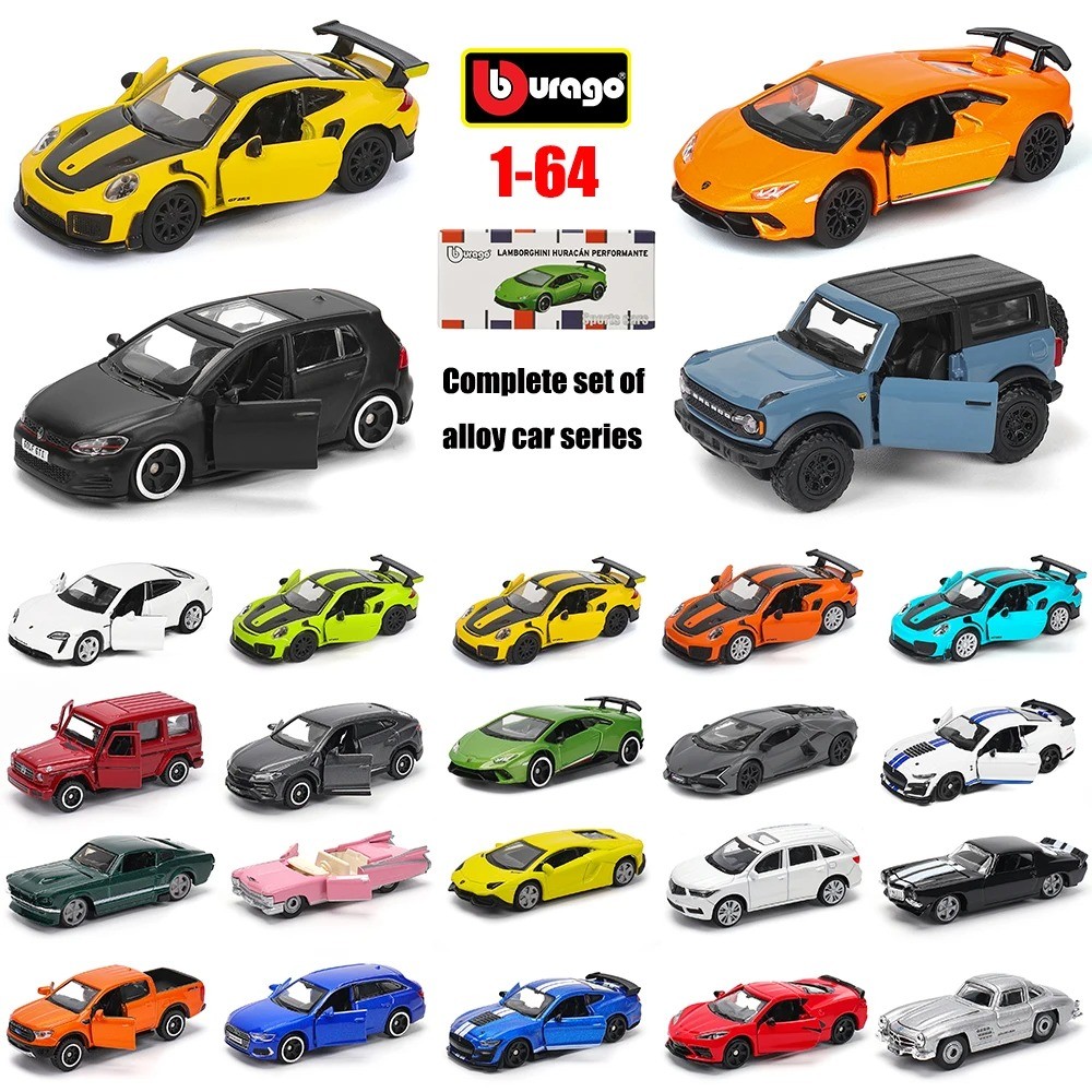 Bburago 1:64 golf Porsche 911 Shelby Raventon Mustang Lamborghini Collection Series รถ Die Casting รุ่นเด็กของขวัญของเล่น
