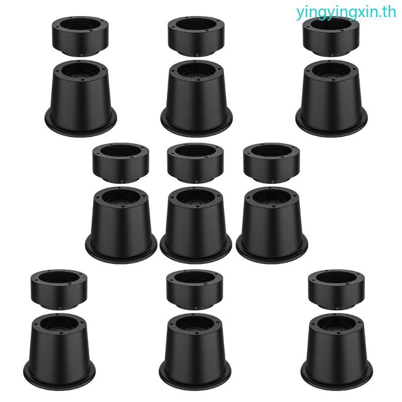 YIN ชุด 9 เตียงยาง Risers สูง 2 นิ้วเฟอร์นิเจอร์ขาสําหรับโต๊ะโซฟาจัดเก็บ