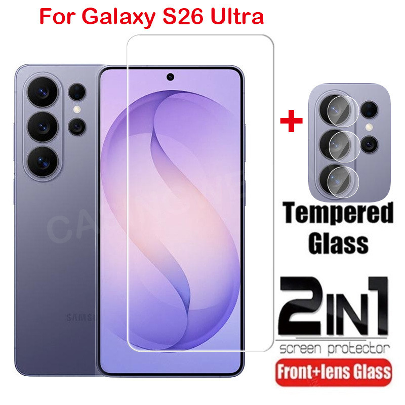 สําหรับ Samsung Galaxy S26 Ultra S25 Plus Ultra + 5G 2026 คลุมทั้งหมดกระจกนิรภัยด้านหน้าฟิล์มป้องกันหน้าจอกลับกล้องเลนส์ป้องกันฟิล์ม – โปรปัง
