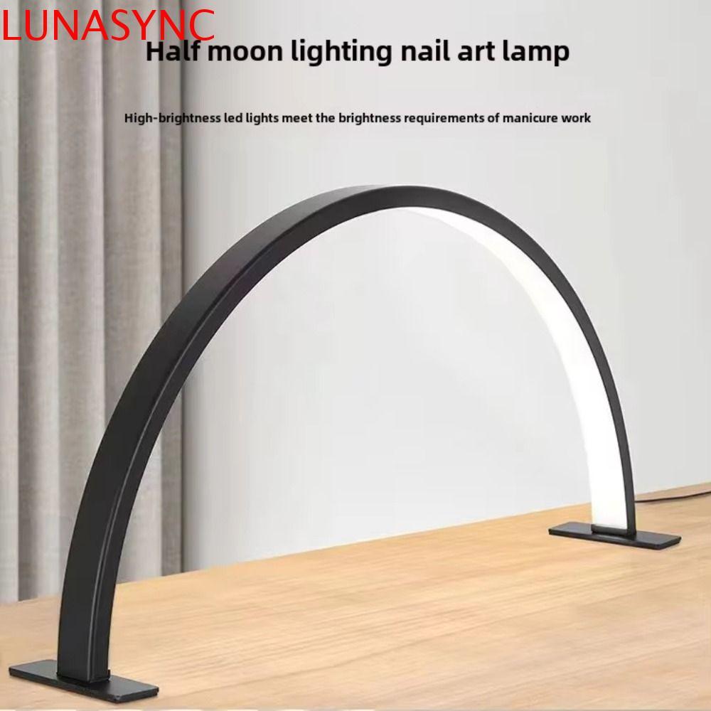 LUNASYNC โคมไฟเล็บรูปตัว U,หรี่แสงได้ 3 สีอ่อนครึ่งดวงจันทร์เล็บ,Professional ปรับความสว่าง 180 องศา
