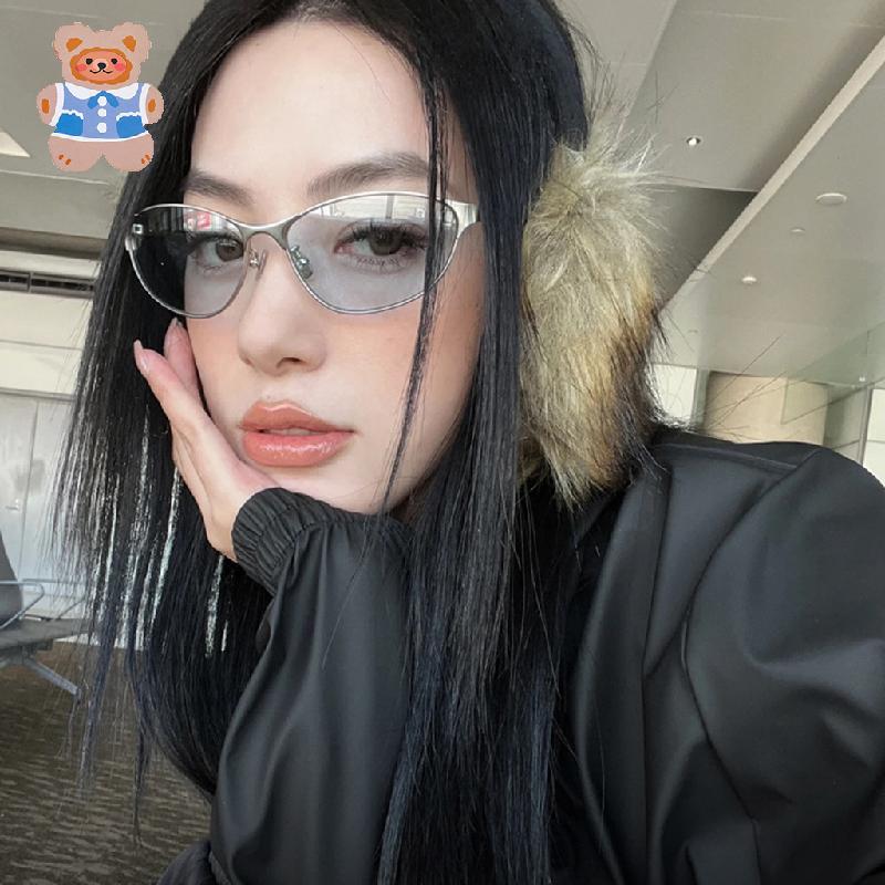 แว่นกันแดดกรอบโลหะลูกแมว สไตล์เรโทรฟิวเจอร์ ป้องกันรังสียูวี ดีไซน์สวยหรู ใช้ได้ทั้งผู้ชายผู้หญิง