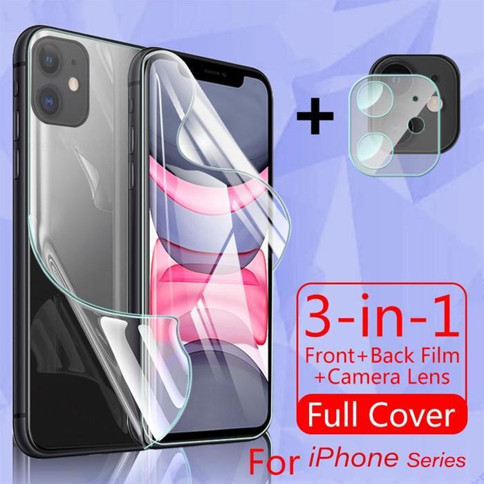LAYAR ป้องกันหน้าจอสําหรับ Iphone 11 Iphone 11 Pro Iphone 11 Pro Max 3 in 1 แพ็คเกจไฮโดรเจล - Iphone