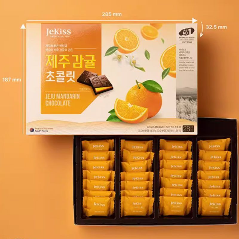 เกาหลีนําเข้า Jeju Jekiss Jekiss Chocolate Raspberry Sandwich รส Citrus บรรจุแยก LS3826 @