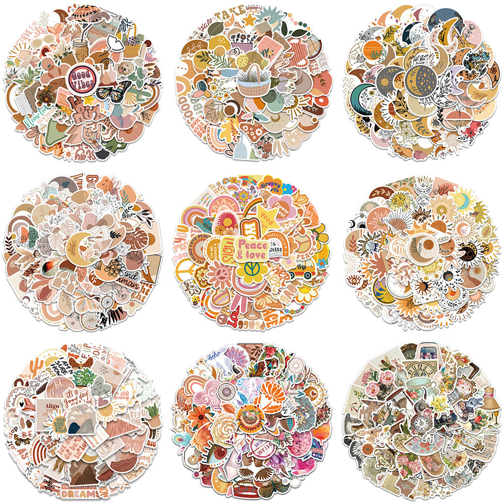 50张热门款波西米亚艺术贴纸行李箱笔记本吉他防水涂鸦贴画50 Popular Bohemian Art Sticker Row sijifacai888.my20260309