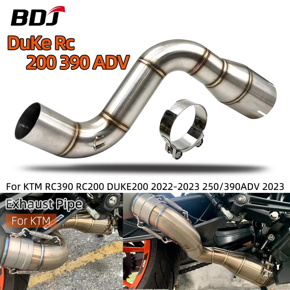 BDJ DUKE RC 390 ADV ท่อไอเสียรถจักรยานยนต์แบบสวมท่อกลางท่อไอเสียท่อหนีท่อกลางสำหรับ KTM RC390 RC200 
