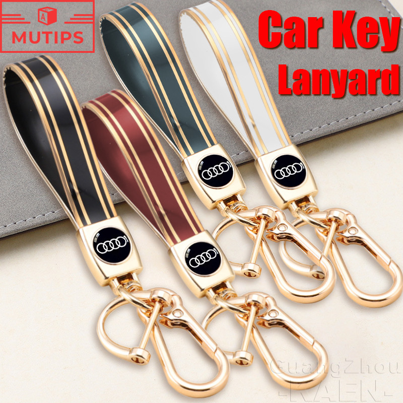 Audi พวงกุญแจรถ TPU ยางอ่อน สายคล้องกุญแจ พวงกุญแจโลโก้รถ ฟชั่น Key Ring เหมาะสำหรับ A3 8l 8Y A1 Q5 