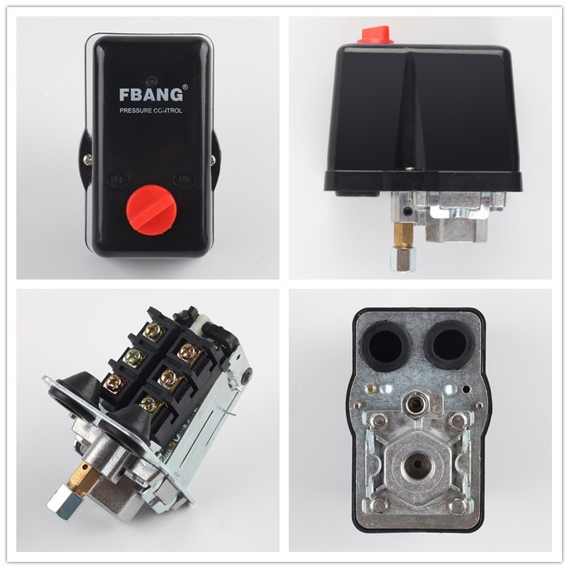 FBANG Fubon สวิตช์แรงดันอัตโนมัติเครื่องอัดอากาศปุ่มแนวนอนเฟสเดียวสามเฟส 380V ตัวควบคุมแรงดัน