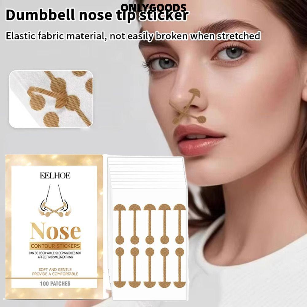เฉพาะGOODS 100PCS Dumbbell Nose Tip Patch, จมูกหดยกจมูกจมูกสติกเกอร์คอนทัวร์, Corrective Contouring 