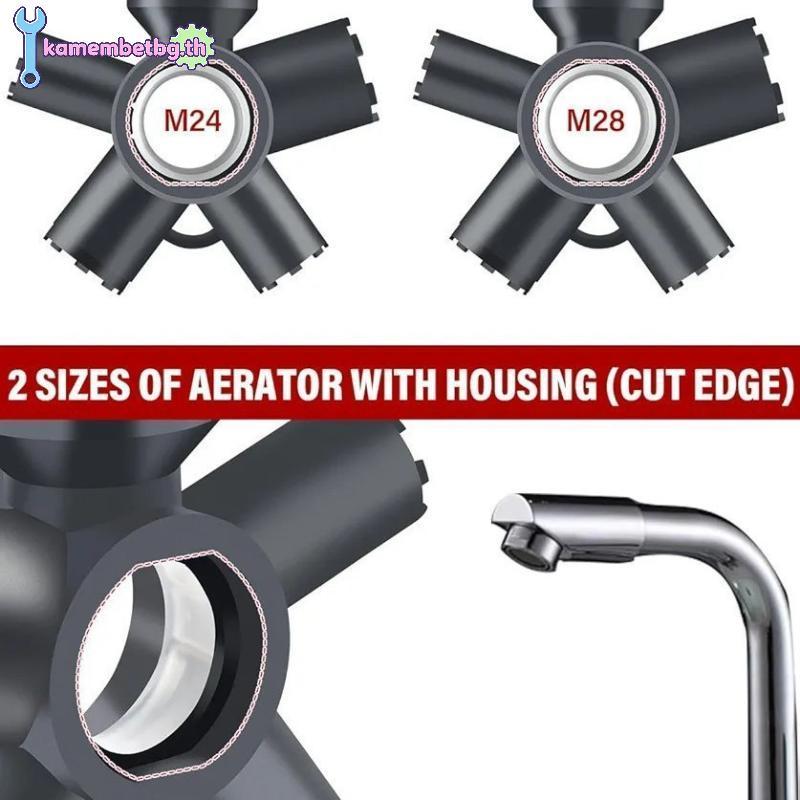 Kamembetbg 1 ชิ้นก๊อกน้ํา Aerator Key 10 In 1 ABS ก๊อกน้ํา Aerator กําจัดเครื่องมือสําหรับเกลียว Aerator/Aerator พร้อมที่อยู่อาศัยตัดขอบและรอบ TH
