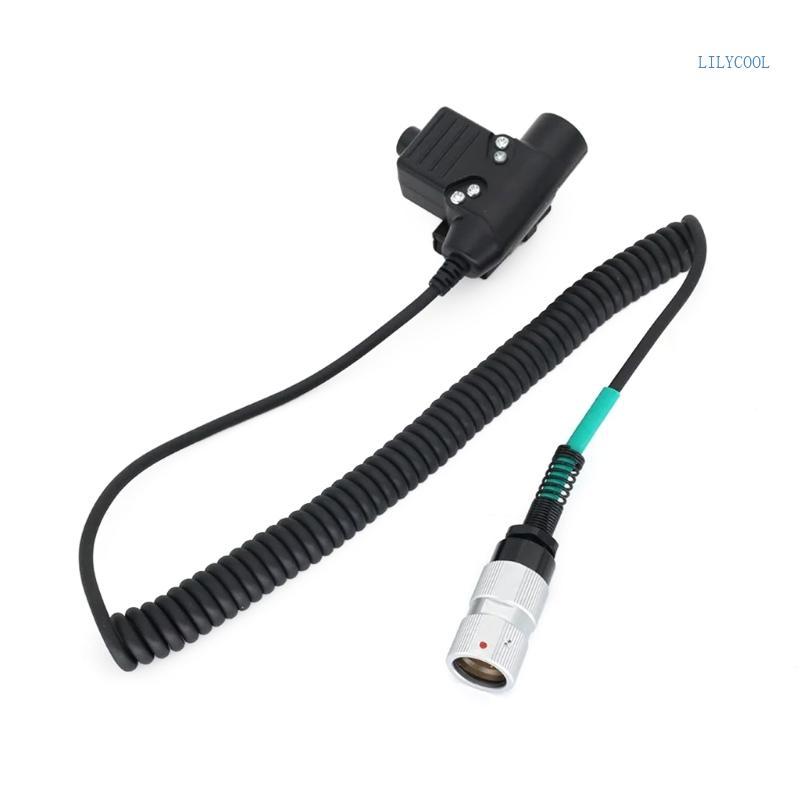 CH U94 PTT ชุดหูฟังอะแดปเตอร์สาย 6 พินปลั๊กสําหรับ PRC152 WalkieTalkie วิทยุ