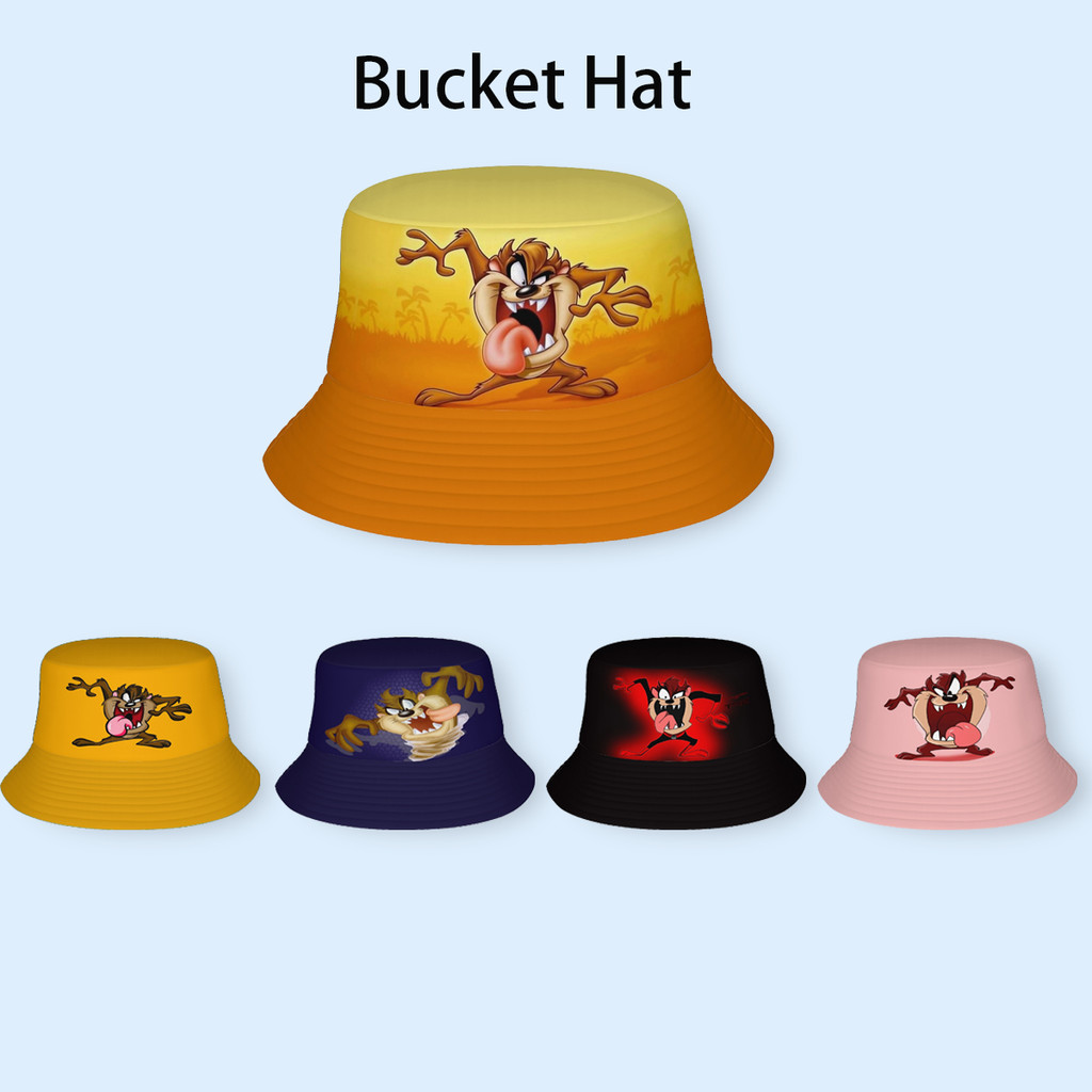 Tazmanian Devil ผู้ใหญ่หมวกใหม่สบายๆหมวกเกาหลีรุ่น Topi Pantai แฟชั่นฤดูร้อนหมวกชายหาด