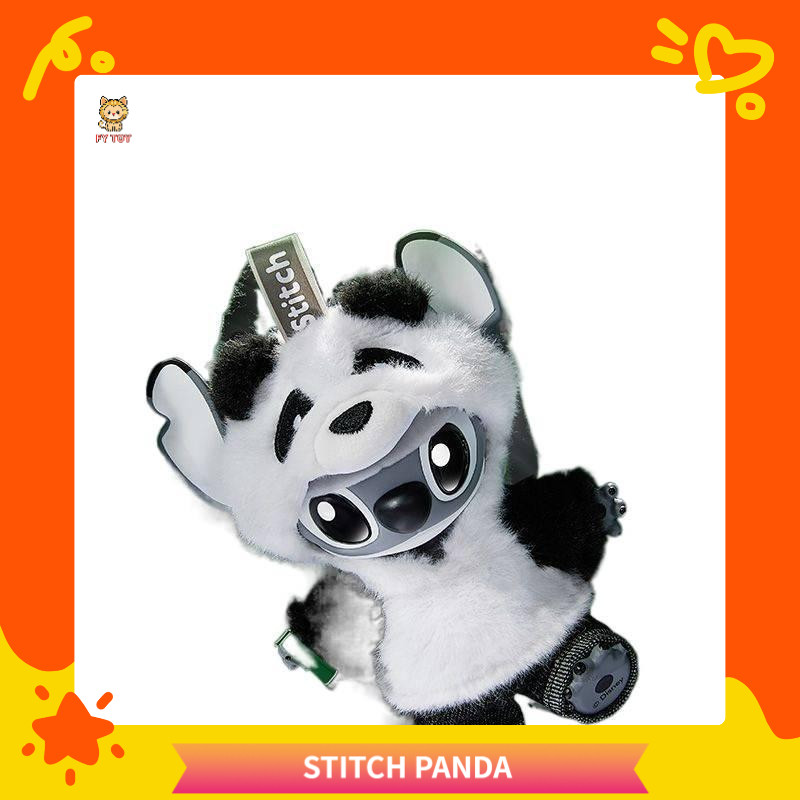 พร้อมสต็อก [MINISO] STITCH PANDA STITCH GenZ Street Limited PANDA ตุ๊กตาไวนิลกระเป๋าจี้อินเทรนด์เล่น