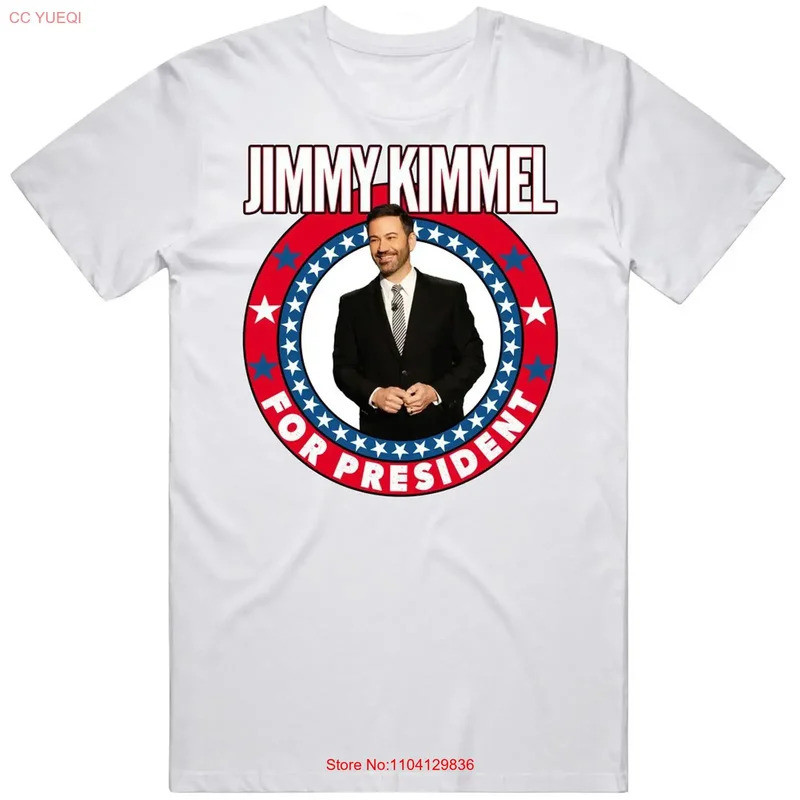 เสื้อยืดผ้าฝ้ายผู้ชายลาย Jimmy Kimmel For President สำหรับแฟนคลับรายการทอล์คโชว์ของเซเลบริติช รุ่นวิ