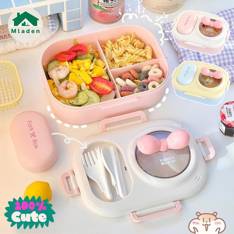Mladen กล่องอาหารกลางวันสแตนเลสน่ารัก ความจุสูง สามารถอุ่นได้ กล่องอาหารกลางวัน Dopamine