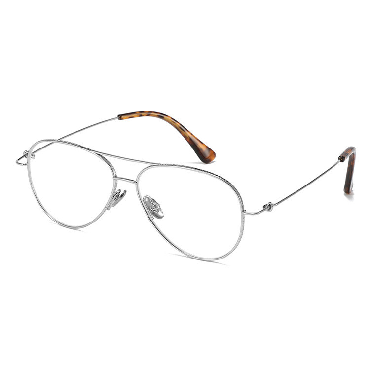 Fakem Ultra Light Titanium Frame หญิง Screwless Design Double Beam Pilot กรอบแว่นตาสายตาสั้นชาย 3091