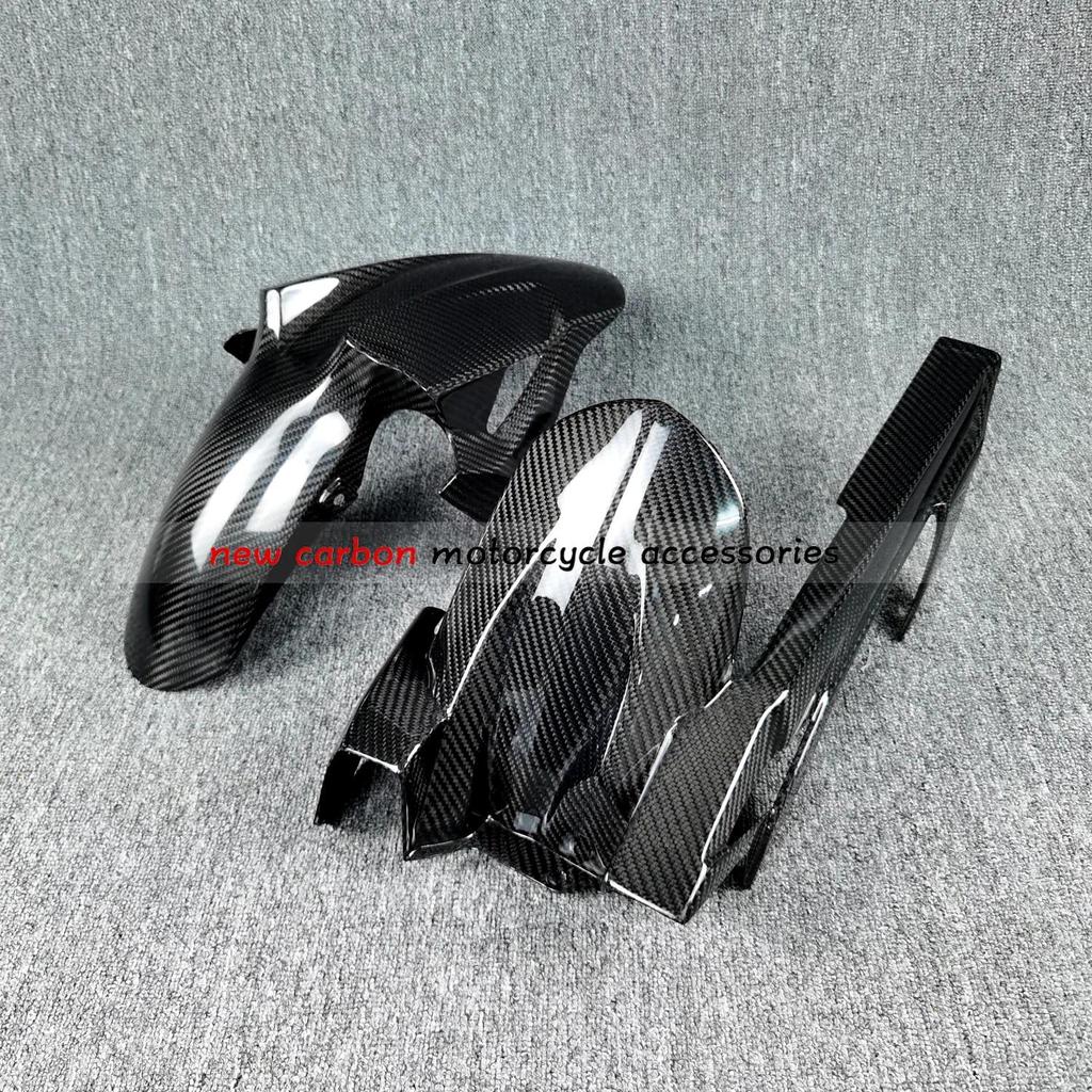 คาร์บอนไฟเบอร์ด้านหน้าและด้านหลังบังโคลนบังโคลน Hugger สําหรับ Kawasaki Z400 Ninja 400 Ninja400 Ninj