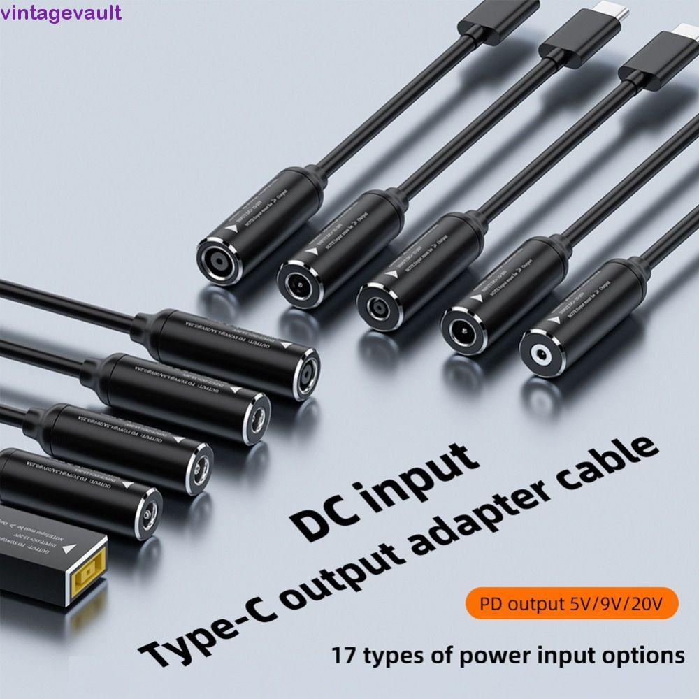 VINTAGEVAULT Type-C To DC Jack สายชาร์จ, PD 65W PD Output DC To Type-C สายชาร์จ, แฟ้มโอน DC Input 3A