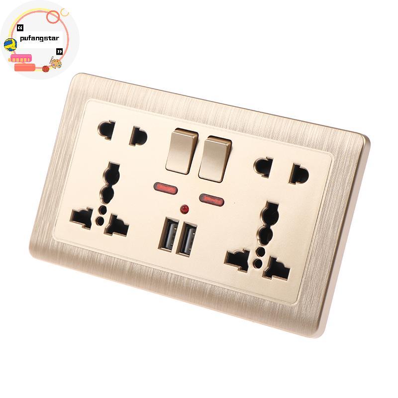 Pufangstar Wall Power Soet Universal 5 หลุม 2.1A Dual USB Charger Port Soet TH