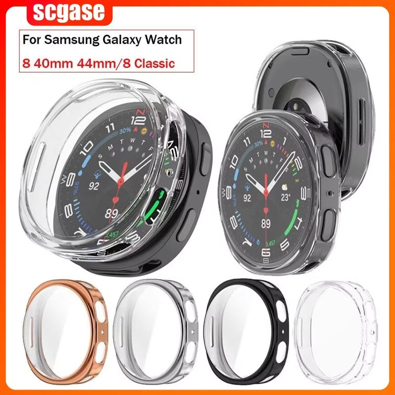 Soft TPU สําหรับ Samsung Galaxy Watch 9/8 40 มม.44 มม.All-Around Screen Protector สําหรับ Galaxy Watch 8 คลาสสิก 46 มม.