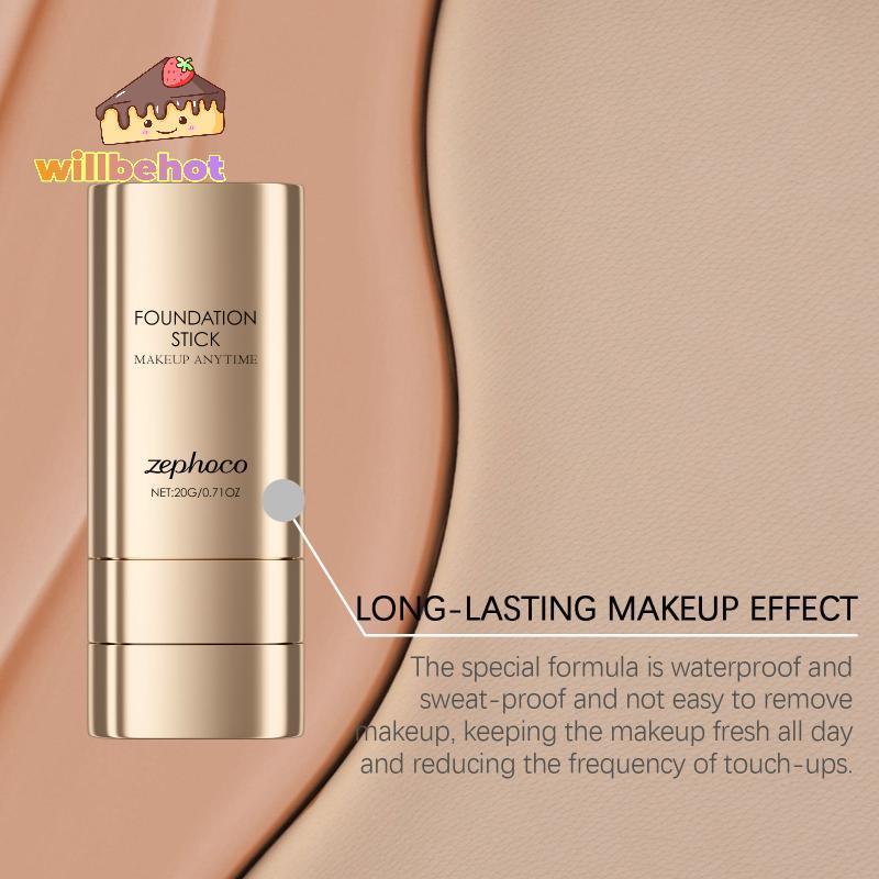 [Willbehot-t] 2in1 Foundation Sti Lightweight Coverage Moisturizing Concealer Matte สําหรับและเหตุกา