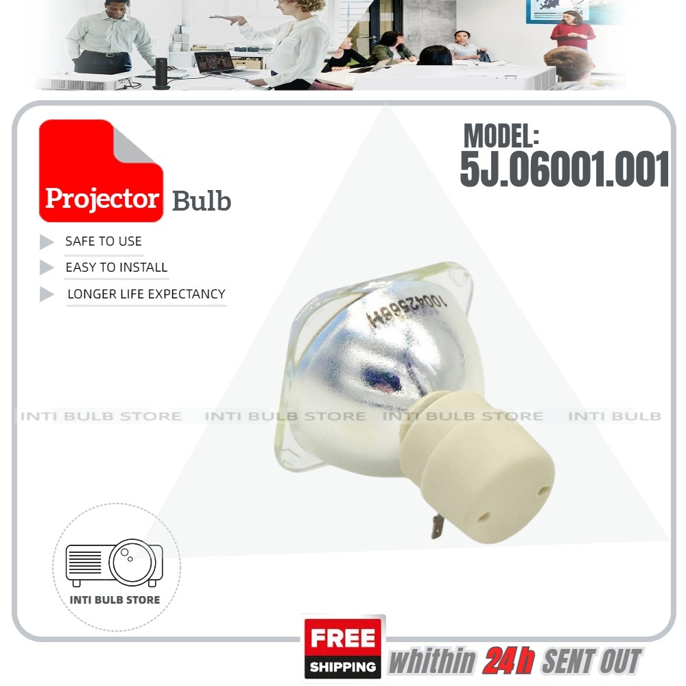 โคมไฟโปรเจคเตอร์ 5J.06001.001 ใช้งานร่วมกับ Benq MP612 หลอดไฟ MP612C MX514P MX518F MX520 MX613ST MX6
